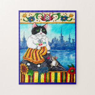 Cat mouse Estonian folklore jigsaw puzzle