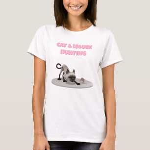 Cat & Mouse Hunting. Cartoon cat and mouse T-Shirt
