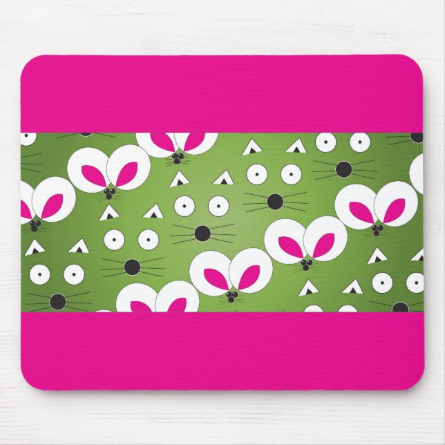 Cat Mouse Pattern green Pad (Front)