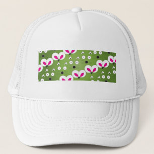 Cat Mouse Pattern green Trucker Hat