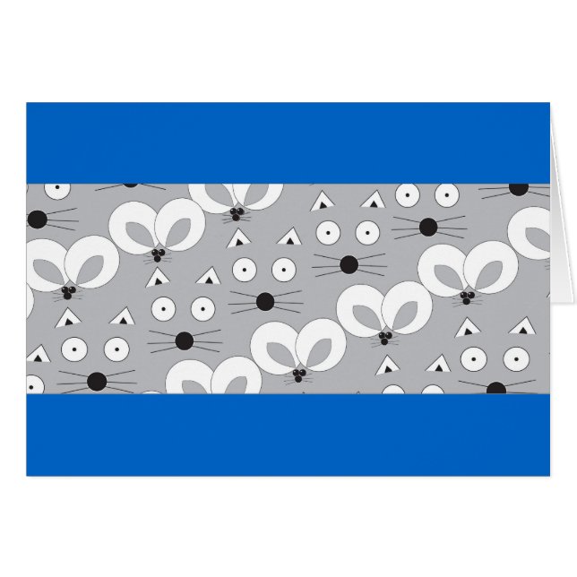 Cat & Mouse pattern grey (Front Horizontal)