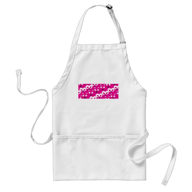 Cat Mouse Pattern Hot Pink Standard Apron (Front)