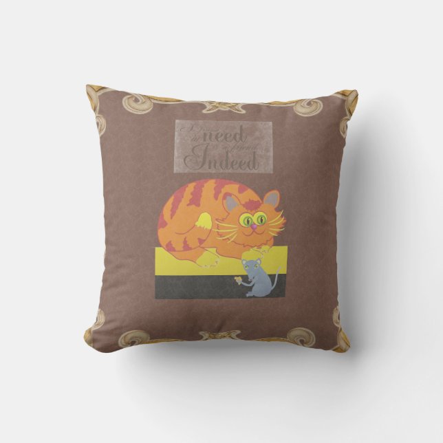 Cat & Mouse Pillow (Front)