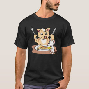 Cat mouse pizza kids cute T-Shirt
