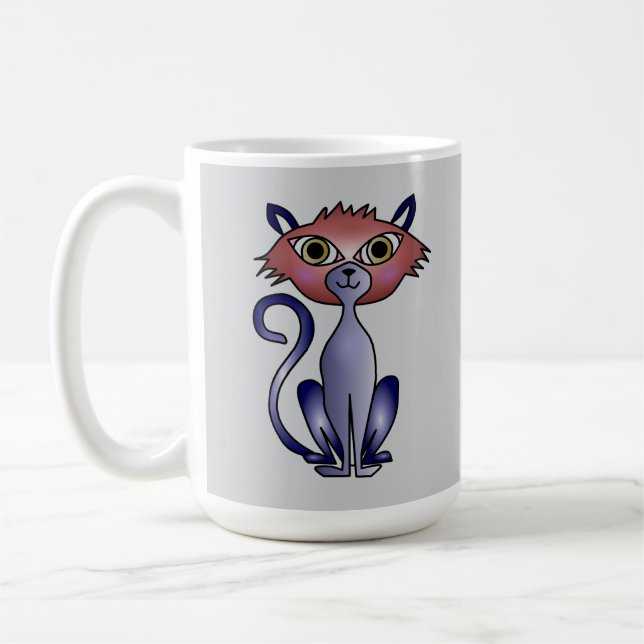 Cat Mug - Blue Cat Themed Gift (Left)