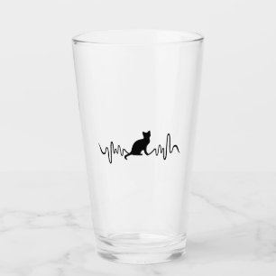 Cat Mug - Cat Heartbeat Coffee Mug Glass