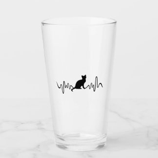 Cat Mug - Cat Heartbeat Coffee Mug Glass