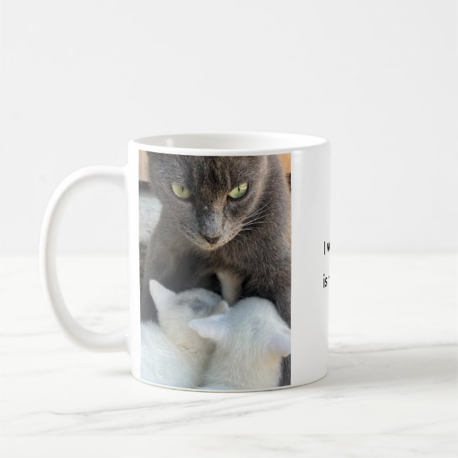 Cat Mug, Motherhood Fun, Funny Mug (Left)
