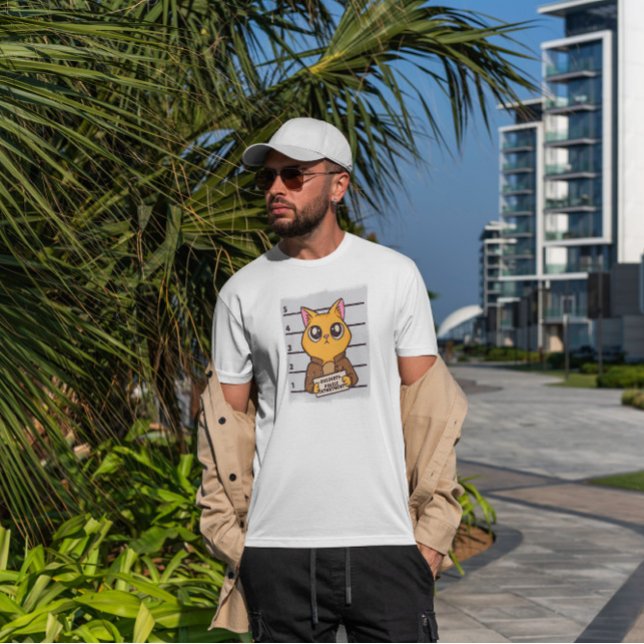 Cat Mugshot Cartoon   T-Shirt (Creator Uploaded)