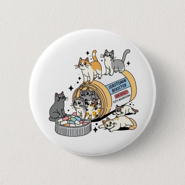 Cat Mum  6 Cm Round Badge (Front)