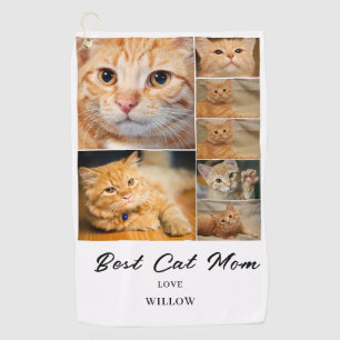 Cat Mum 7 Photo Collage Golf Towel