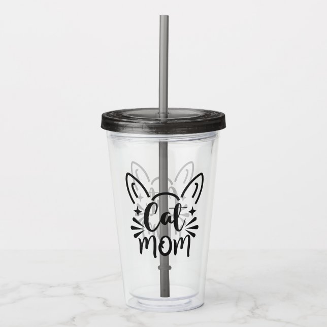 Cat Mum Acrylic Tumbler (Front)