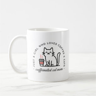 Cat mum and coffee addict humour mug