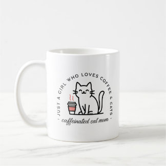 Cat mum and coffee addict humour mug