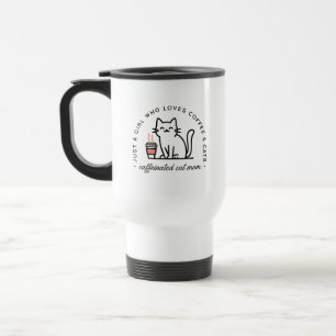 Cat mum and coffee lover girl travel mug