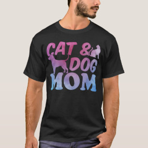 Cat Mum and Dog Mama Cute Cat Lover Cat Dog Mum fa T-Shirt