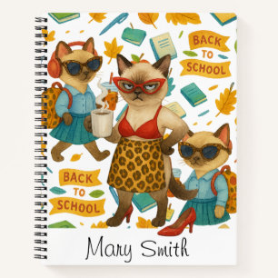 Cat Mum Back to School themed for Cat lovers Notebook