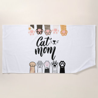 Cat Mum beach towel – Cute Cat Paws towel