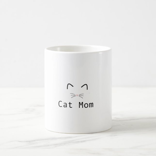 Cat mum black and white mug (Center)