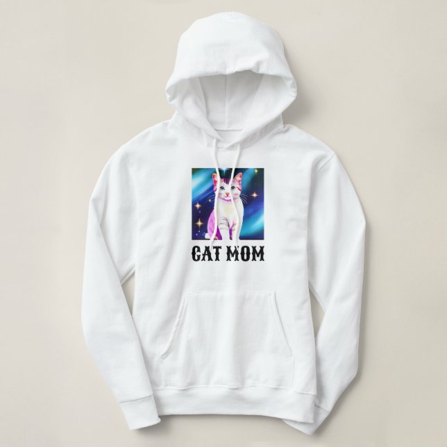Cat Mum, Cat Lover, Can Change to Your Pet Photo   Hoodie (Design Front)