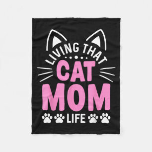 Cat Mum Cat Lover Cute Mothers Day Mama Love Cat Fleece Blanket