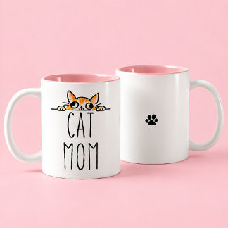 Cat Mum Cat Lover Cute Two-Tone Coffee Mug