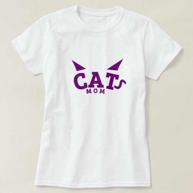 Cat Mum - Cat Lover T-Shirt (Design Front)