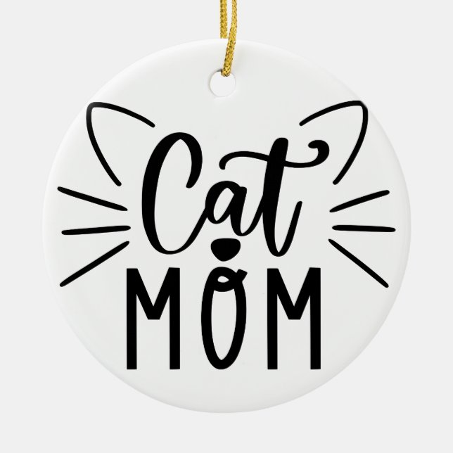 Cat Mum Ceramic Tree Decoration (Front)