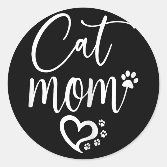 Cat Mum  Classic Round Sticker (Front)
