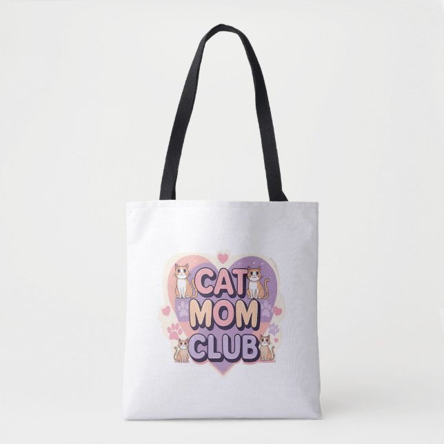 Cat Mum Club – Trendy Shoulder Tote Bag  (Front)