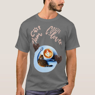 Cat mum coffee lover Cat Design 18 T-Shirt