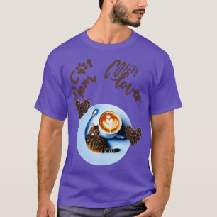 Cat mum coffee lover Cat Design 6 T-Shirt
