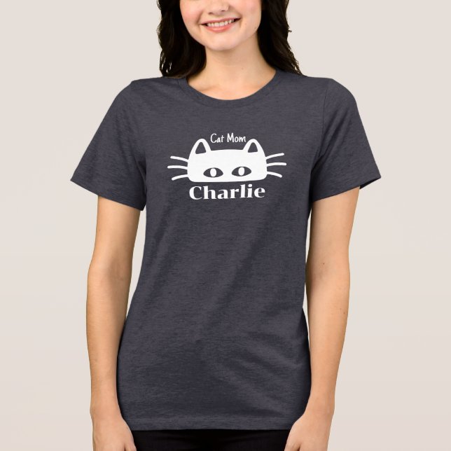 Cat mum custom cat name Tri-Blend shirt (Front)