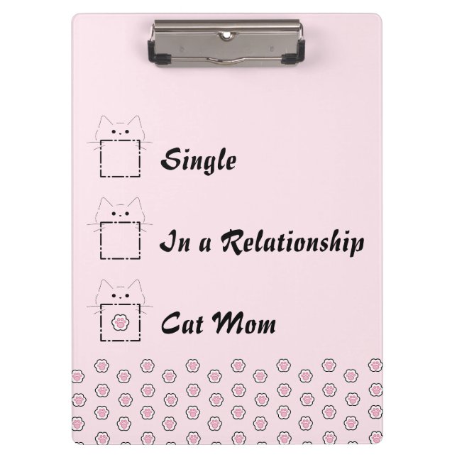 Cat Mum Cute Cat Paw Pink Clipboard (Front)