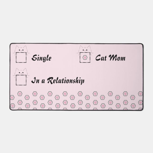 Cat Mum Cute Cat Paw Pink Desk Mat (Front)