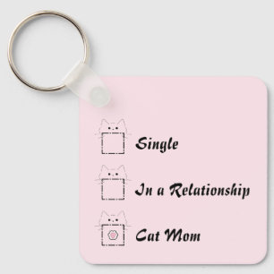 Cat Mum Cute Cat Paw Pink Key Ring