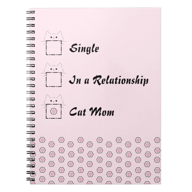 Cat Mum Cute Cat Paw Pink Notebook (Front)