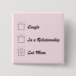 Cat Mum Cute Cat Pink Button