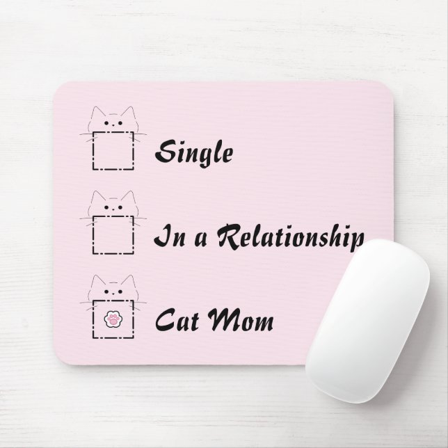 Cat Mum Cute Cat Pink Mouse Pad (With Mouse)