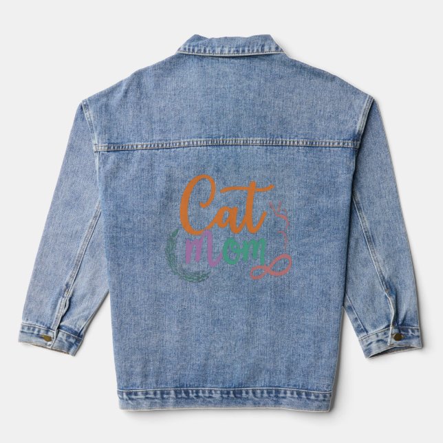 cat mum denim jacket (Back)