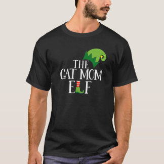 Cat Mum Elf Matching Family Group Christmas Party  T-Shirt