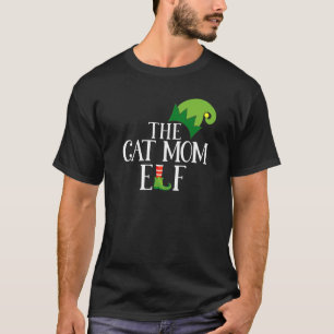 Cat Mum Elf Matching Family Group Christmas Party T-Shirt