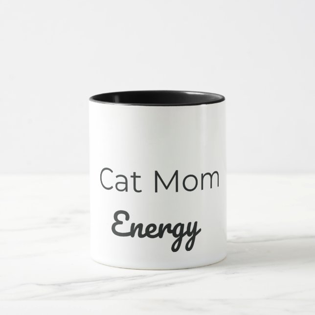 Cat Mum Energy Mug | Cute Cat Lover Coffee Cup (Center)