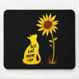 Cat mum ever sunflower kitty pet lover mother's da mouse pad