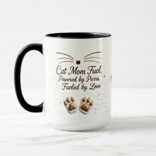 Cat Mum Fuel 15 oz Mug – Paws & Love Powered Combo