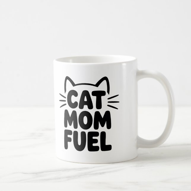 Cat Mum Fuel Coffee Mug – Funny Cat Parent Gift (Right)