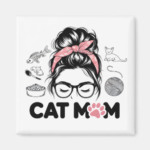 "Cat Mum" Funny Cute Cat Lover Women Magnet