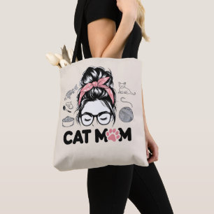 "Cat Mum" Funny Cute Cat Lover Women Tote Bag