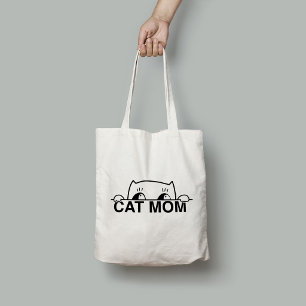 Cat Mum Funny Modern Typography Minimalist Tote Bag