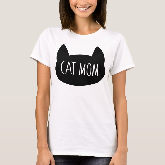 Cat mum funny silhouette T-Shirt (Front)